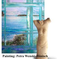 Painting 202 Fenster zum Wasser Leinwand 100 x 80 x 2 cm