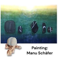 Painting 195 Steinleute Tusche Wachs auf Leinwand 90 x 130 cm
